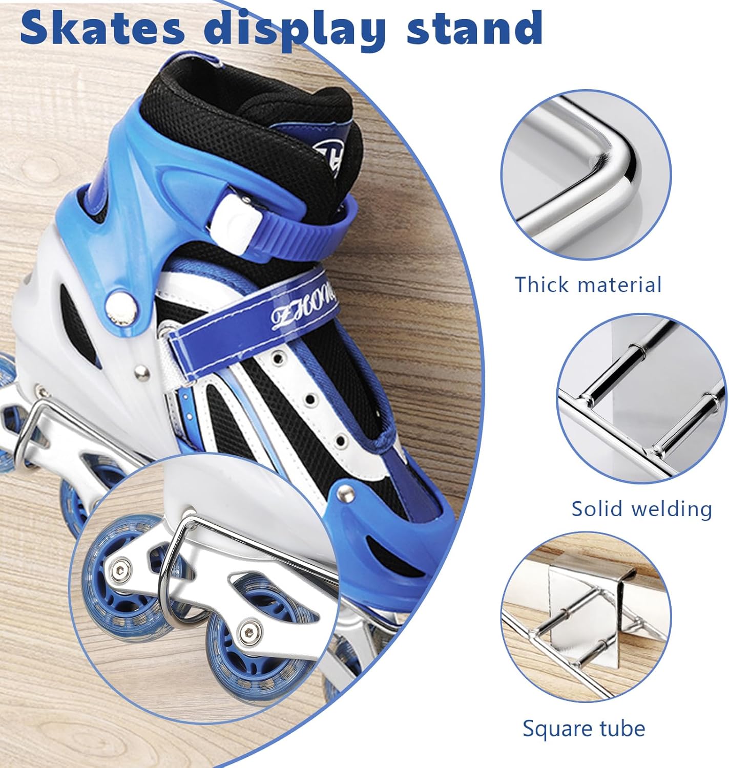 2 Pcs Roller Skate Display Stand, Ice Skate Rack, Wall Mounted Skate Rack, Roller Skate Holder for Ice Skates, Roller Skates Display Holder