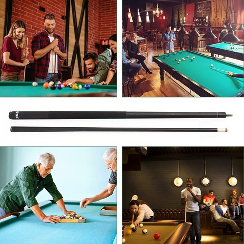 GSE Games & Sports Expert 58" 2-Piece Fiberglass Graphite Composite Billiard Pool Cue Stick for Men/Women, Billiard Cue Stick for House or Commercial/Bar Use (Matte Black, 21 Oz)