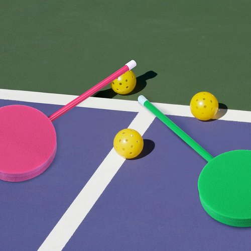 Silipull 6 Pcs Foam Paddles Paddleball Racket Set Equipment for Kids Elementary School Racquetball Badminton Paddles Backyard Beach Park Activities Agility Training 6 Colors,12"
