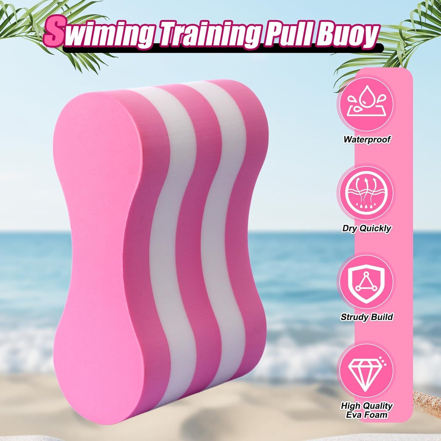 2 Pcs Swimming Kickboard Pull Buoy Set Training Aid Float Pull Buoy Leg Float Swimming Training Equipment Accessories for Hand Leg Adults Children Beginners Exercise Fitness