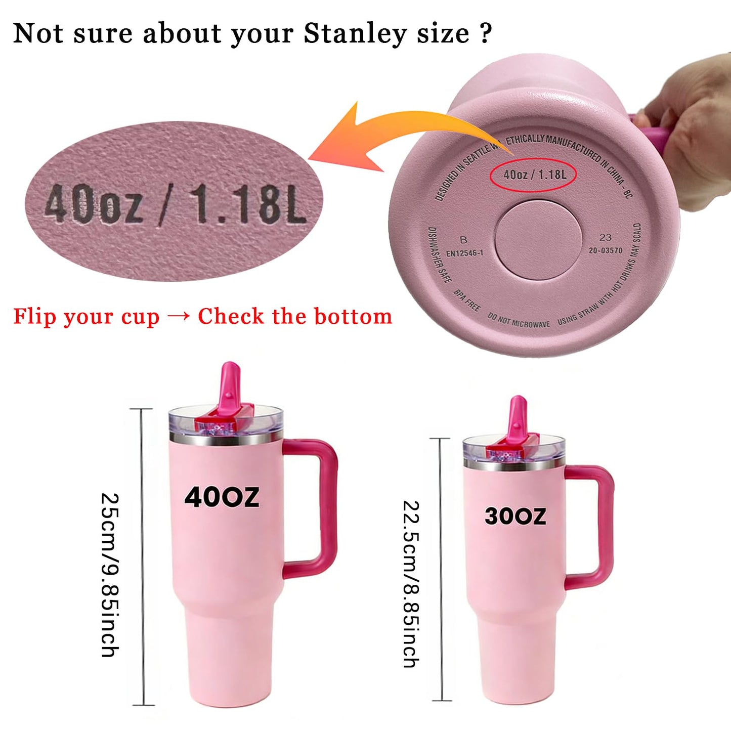 ANTAND 40oz Flip Straw Leak Proof Lid for Stanley Cup Accessories, 2 Pack No Spill Lid Replacement 40 oz Tumbler Detachable Cover Topper for Stanley Protour Lids(Quartz,Quartz)