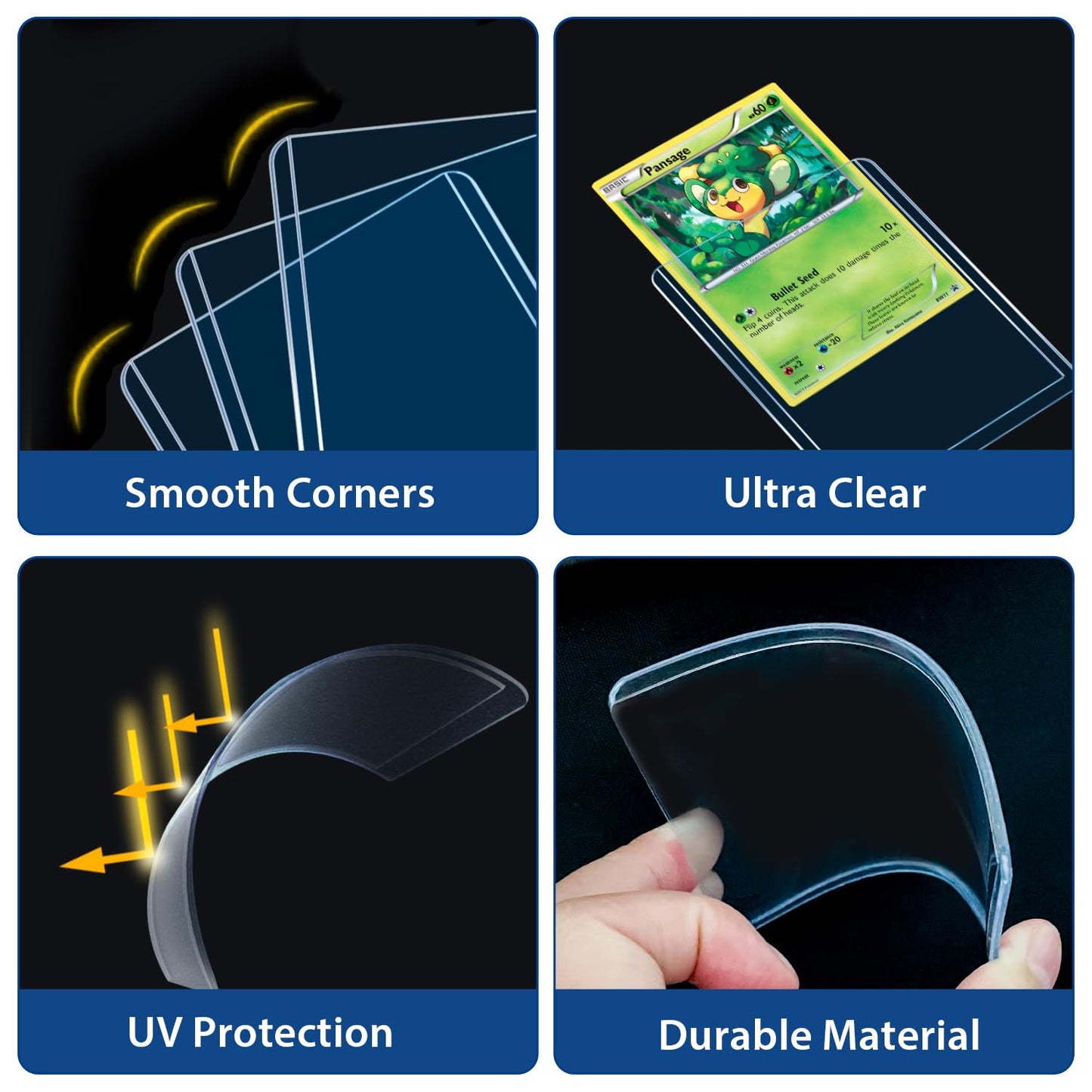 200 Card Sleeves Top Loaders for Cards, Premium Toploaders for Cards, 3"x4" Baseball Card Protectors Hard Plastic, Hard Card Sleeves, Sports Trading Card Holder (100 Toploaders + 100 Penny Sleeves)