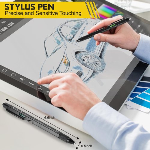 Gifts for Men Who Have Everything, 9-in-1 Multitool Pen, Cool Gadgets for Dad Husband Grandpa, Stocking Stuffers, White Elephant Christmas Gifts