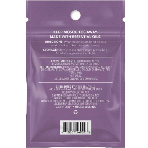 SoulSation 15 Pack Mosquito Repellent Bracelets, DEET-Free for Kids & Adults, Individually Wrapped Bands