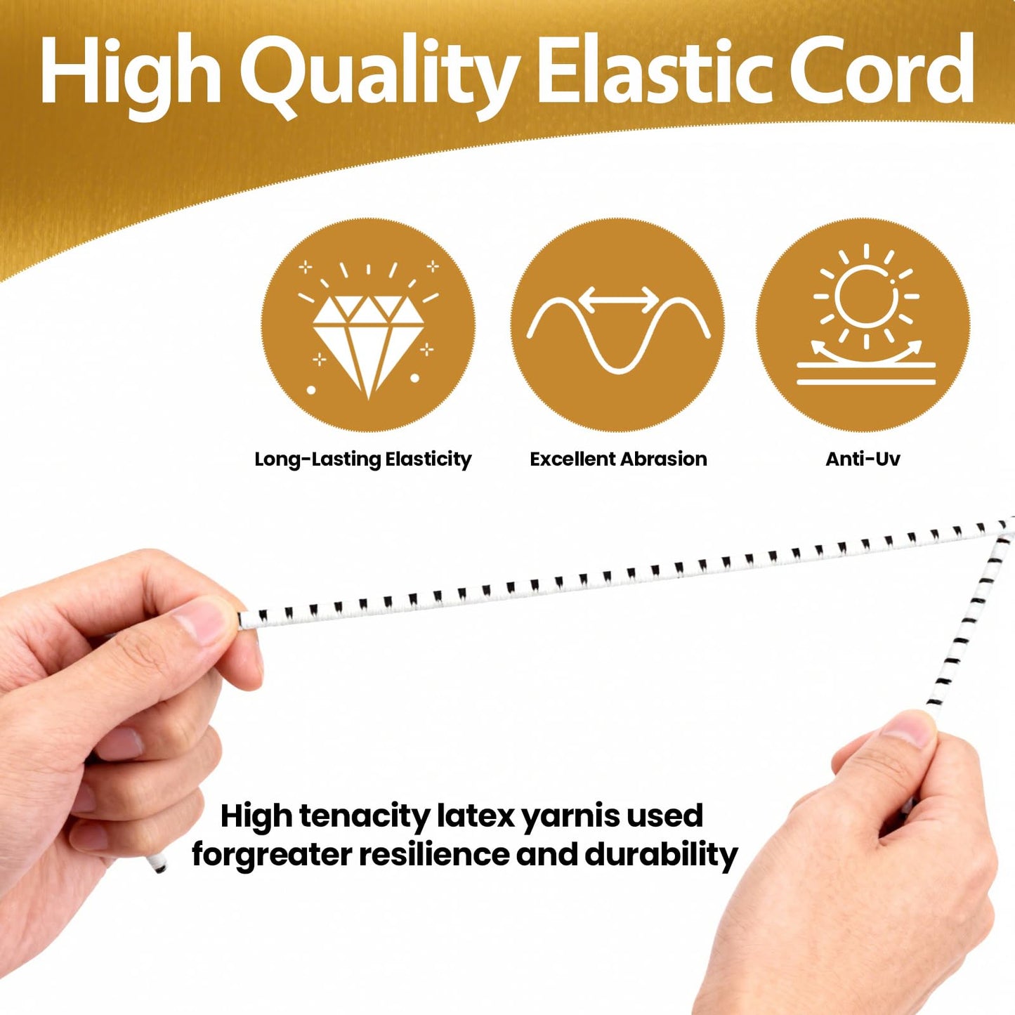 Bungee Cord Roll 3/32 Inch x 100 Feet, White Black Heavy Duty Elastic Shock Cord Nylon Stretch String Kayak Bungee Rope for Luggage, Camping, Kayak, Tent Pole, Tie Downs (3/32" x 100ft)