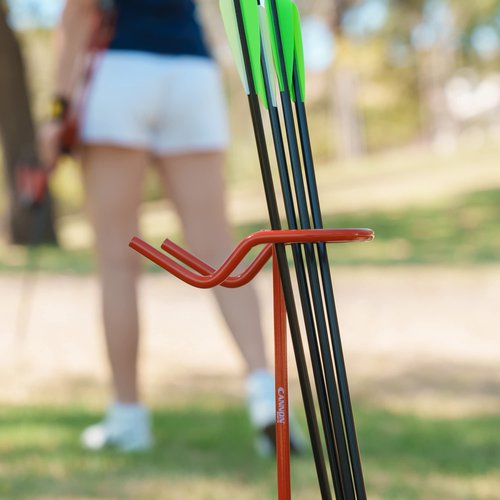 Cannon Sports Archery Ground Quiver Holds Bow and Arrows - 24 Inches High Steel Archery Bow and Arrow Holder– Easy to Install Lightweight Portable Design Arrow Stand