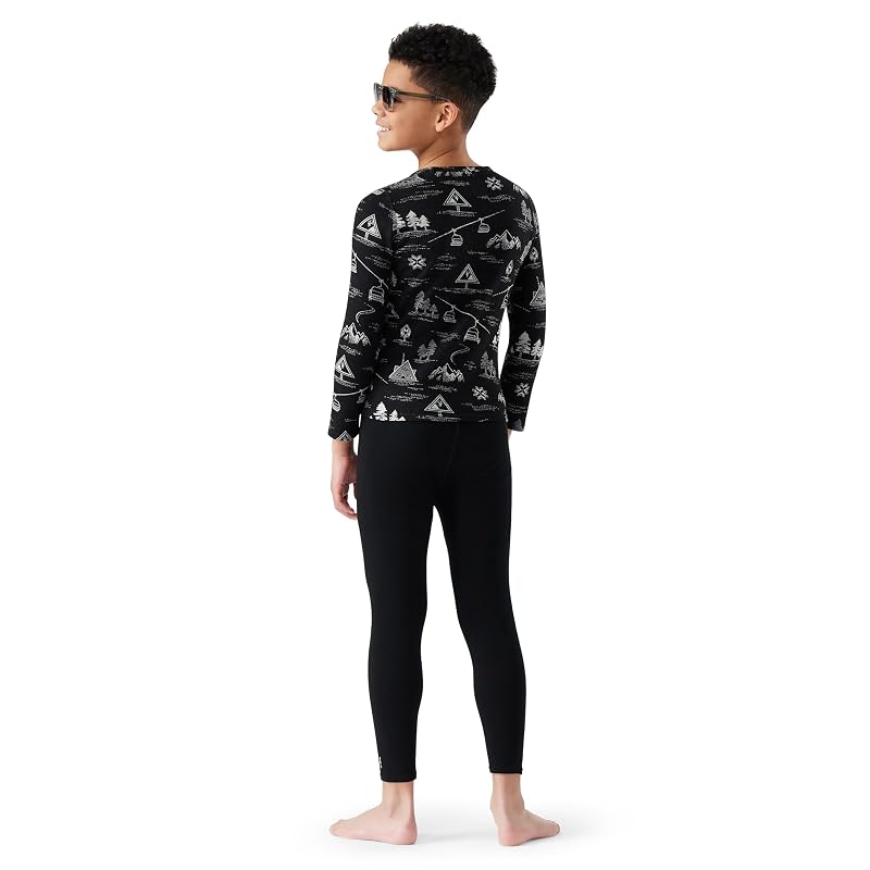 Smartwool Kids' Classic Thermal Merino Base Layer Crew – Black, Small