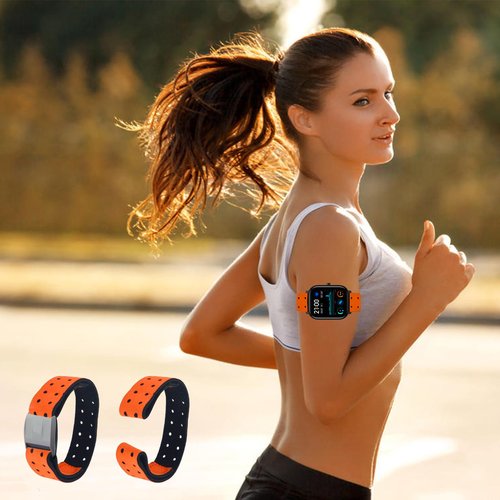 Soekoa 5pcs Replacement Heart Rate Monitor Bands, Replacement Heart Rate Armband Strap, 5 Colors Soft Heart Rate Strap Compatible with OTF, Orange Theory Fitness Adjustable Armband