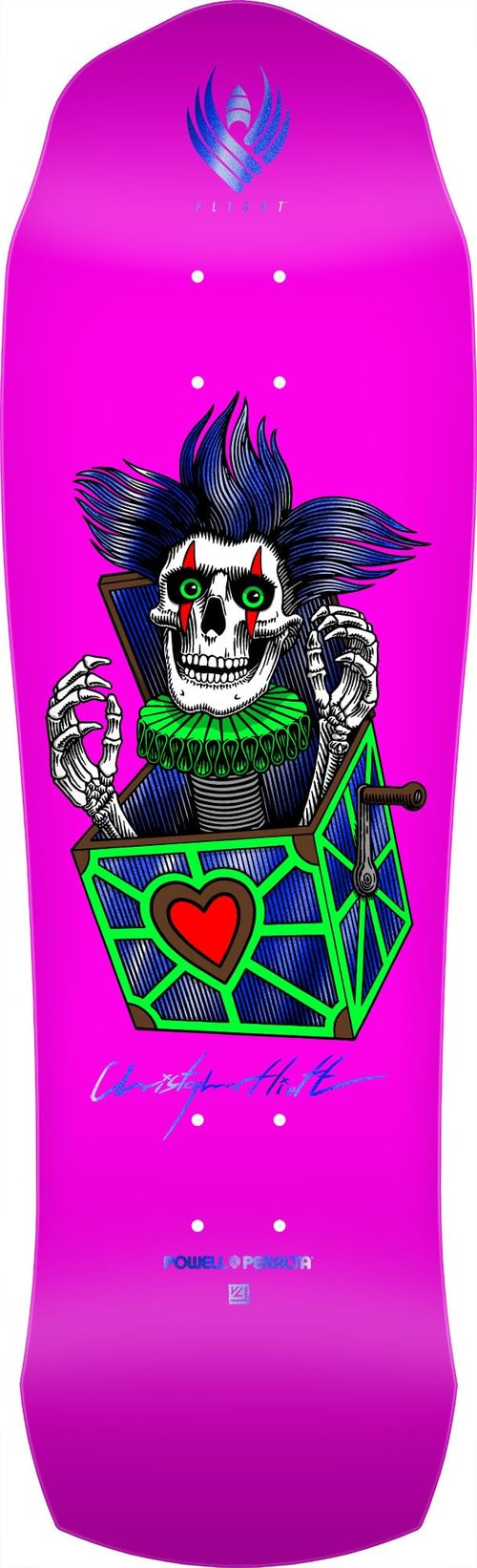 Powell Peralta Chris Hiett Skull Flight Skateboard Deck - 9.5" x 31.13"