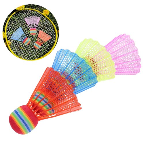 VANZACK 12Pcs Badminton Shuttlecocks for Durable Plastic Birdies for Play Lightweight Portable Rainbow Birdie Balls Set
