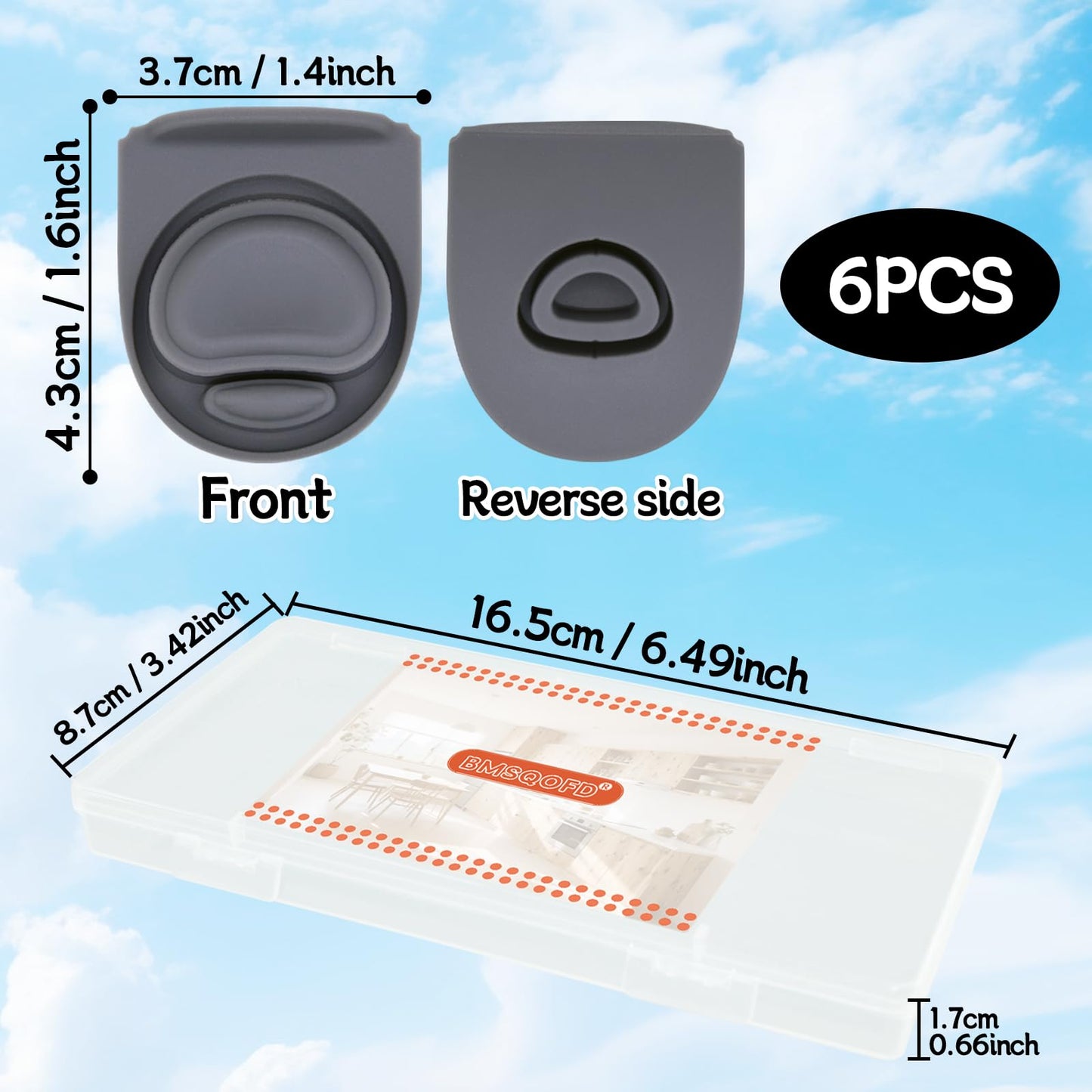 BMSQOFD 6 Pcs Replacement Rubber Seal Stopper Compatible with Owala FreeSip,Water Bottle Top Gasket Lid for Owala 16/19/24/32/40oz Bottle Mouth Cap Silicone Stoppers Parts Insert Accessories 6PB-U3