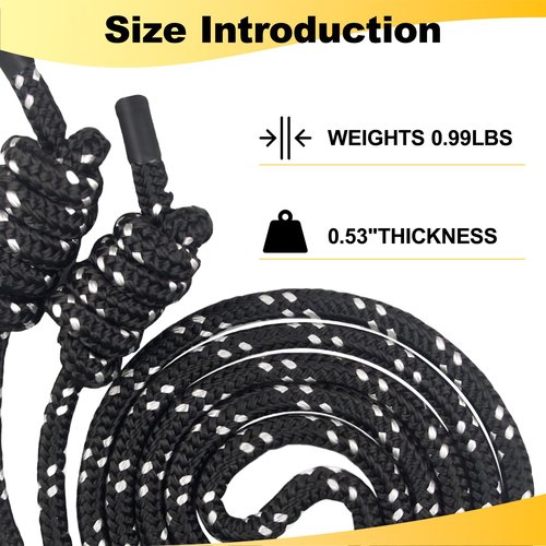 Flow Rope Jump Rope for Fitness - High Performance Adjustable Exercise Jump Rope for Men & Women - Double Woven Workout Rope for Home Gym, Cardio, Boxing & MMA - Indoor/Outdoor Training (Beginner Friendly)