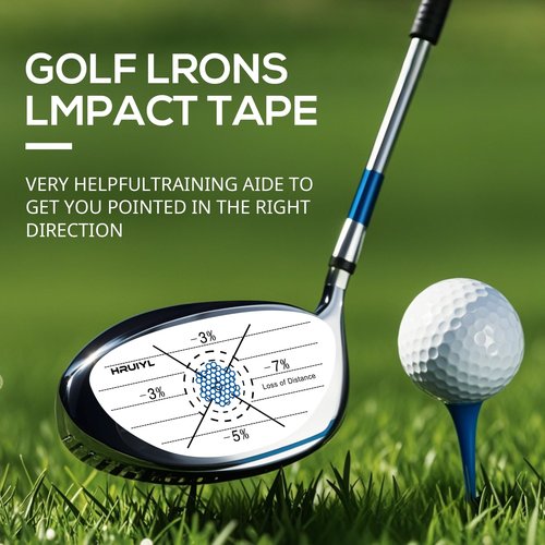 Golf Impact Tape 180PCS, Golf Impact Stickers, Golf Stickers, Mpact Tape For Golf Clubs, Golf Tape, Golf Club Labels Personalized, Self-Teaching Sweet Spot And Consistency Analysis (White 180PCS)