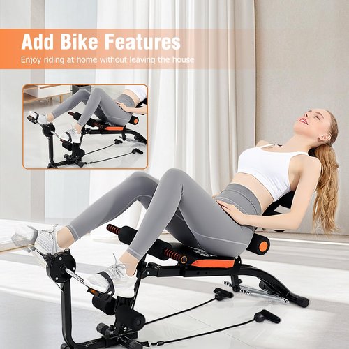 Abdominal Workout Bench – Adjustable Sit-Up Machine with Leg Lock & Dumbbell Holder – Home Gym Core Trainer for Abs, Crunches, Leg Raises – Foldable, Heavy-Duty Steel Frame – Max Weight 300LB