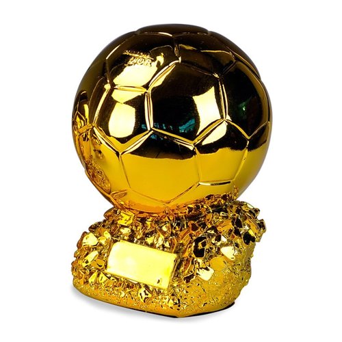 SUSANMAISON Golden Ballon Football Championship Prize Trophy Customizable Player Award Soccer Replica Fan Collectible Birthday Gift (25cm/9.8inch)