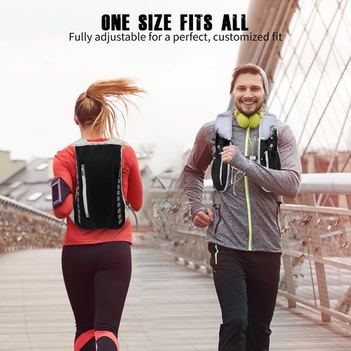 NONSAR Running Vest for Men Women, Running Vest Backpack, Lightweight Pack with 500ml Soft Flask, Adjustable Chest Straps and Reflective Running Hydration Vest for Running Hiking Cycling Camping
