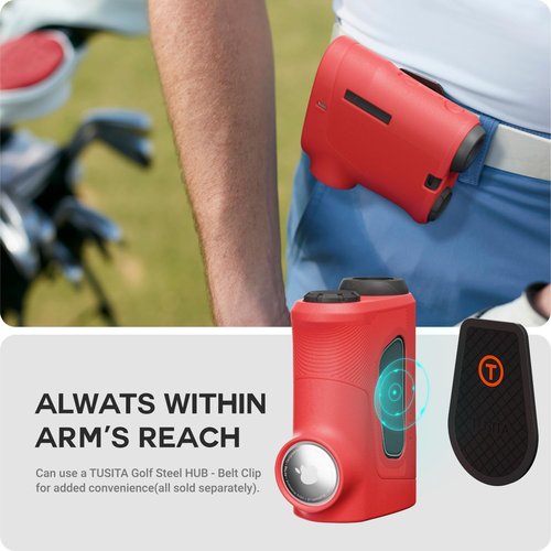 TUSITA Silicone Case Compatible with Garmin Approach Z30 Laser Golf Rangefinder Accessories Compatible with AirTag, Red