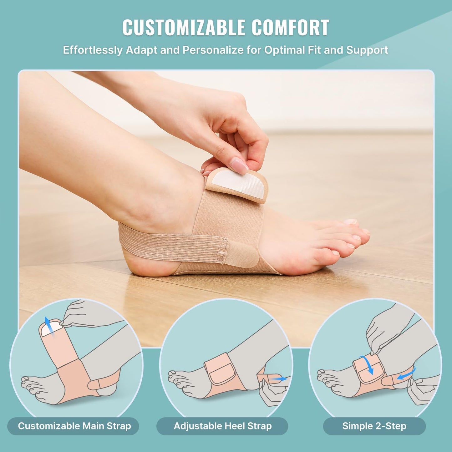 Fit Geno Invisible Arch Support Brace – Non-Slip Arch Support Sleeve for Flat Feet & Fallen Arches