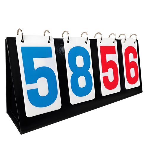 SUNIVOLSY Scoreboard, 4 Digits Portable Score Keeper Counter Flipper for Football Basketball Tennis