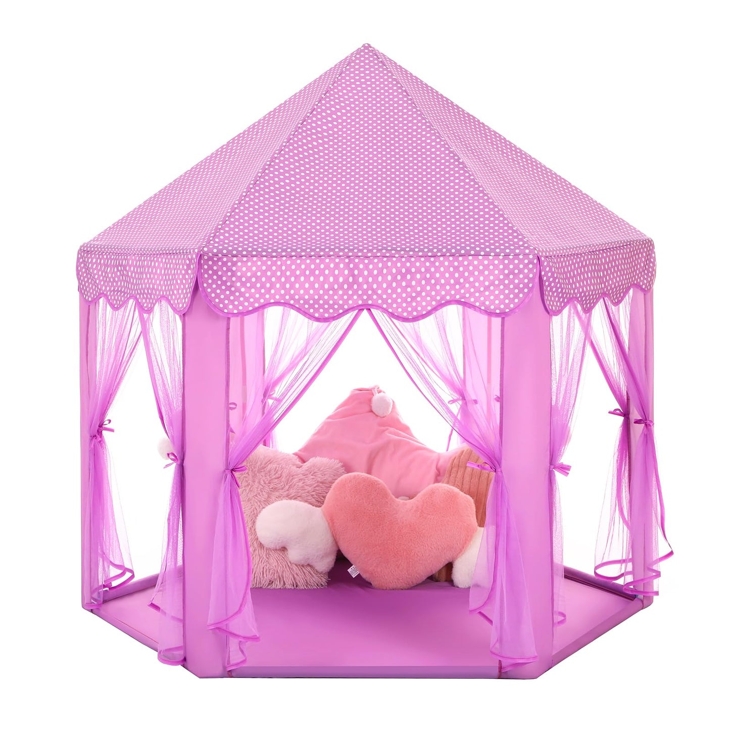 Monobeach Princess Tent Girls Large Playhouse Kids Castle Play Tent with Star Lights Gift Toy for Children Indoor and Outdoor Games, 55'' x 53'' (DxH) (Purple)