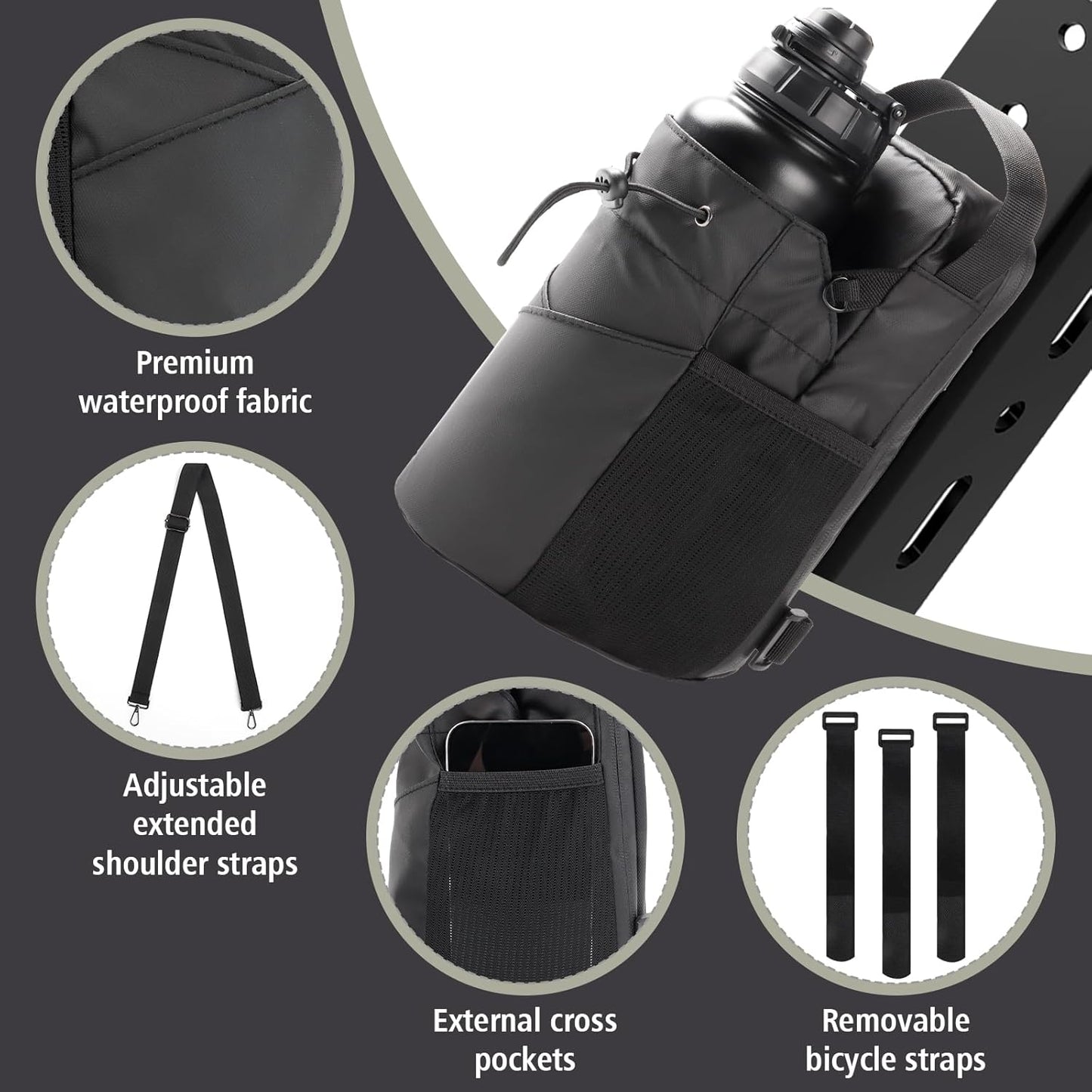 2-in-1 Unisex Magnetic Gym Bag, Suitable for Gym, Sports, Travel Magnetic Bag（Black）