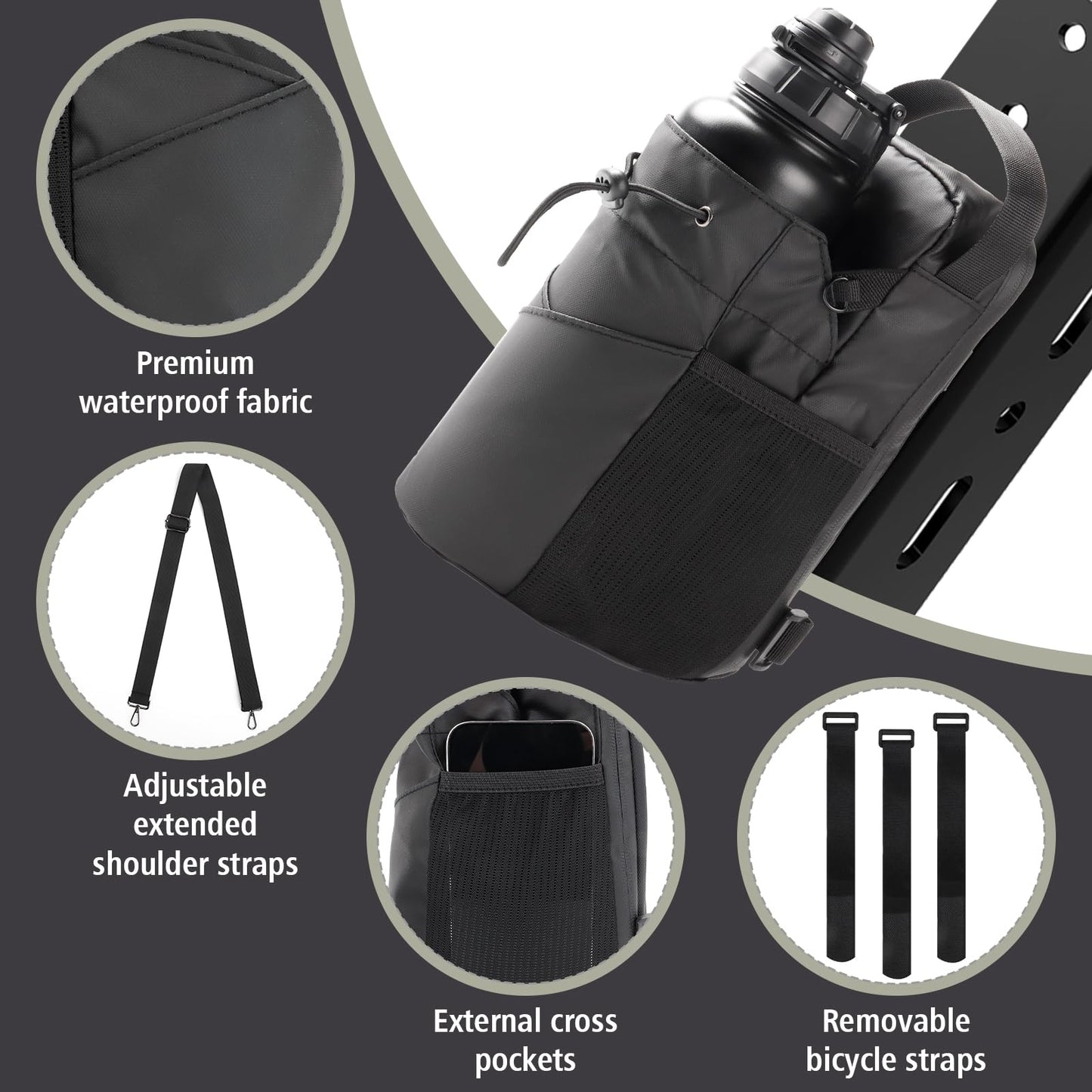 2-in-1 Unisex Magnetic Gym Bag, Suitable for Gym, Sports, Travel Magnetic Bag（Black）