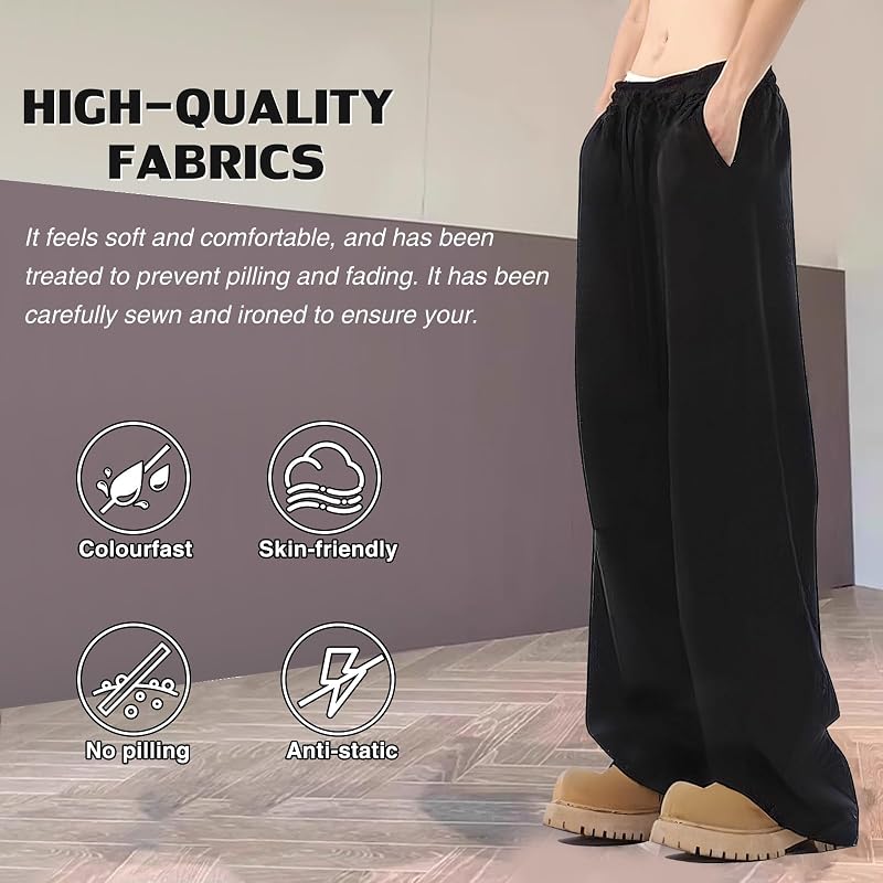 Tall Men’s Sweatpants - Big & Tall Inseam 38W x 36L, Relaxed Fit Black