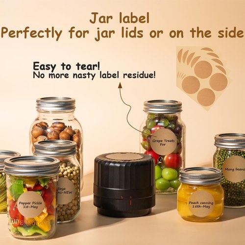 HTPOW Electric Mason Jar Vacuum Sealer - Automatic Mason Jar Vacuum Sealer Kit, Vacuum Sealer for All Mason Jars With Regular Lids/Wild Mouth Lids, A Must-Have Tool for Canned Foods/Pantry etc