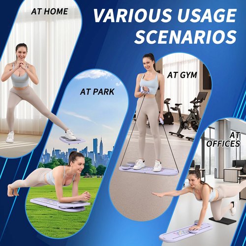 Pilates Board,Foldable Pilates Reformer Set,All-in-one Pilates Kit for Core Workout.Multifunctional Pilates Equipment for Women Home Gym Office Workout