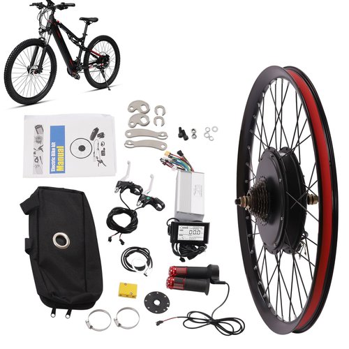 WUSILILU 29Inch Electric Bicycle Conversion Kit, 7-Speed E-Bike Motor Flywheel 2000W 72V E-Bike Kit 560rpm Rear Wheel Motor LCD Display, Ordinary Throttle, Pedal Assistant Sensor