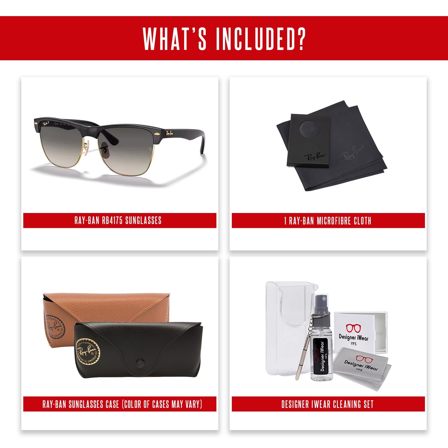 Ray-Ban RB4175 Clubmaster Oversized 877/M3 57MM Demigloss Black/Crystal Lens Dark Grey Gradient Polarized Square Sunglasses for Men (Large)