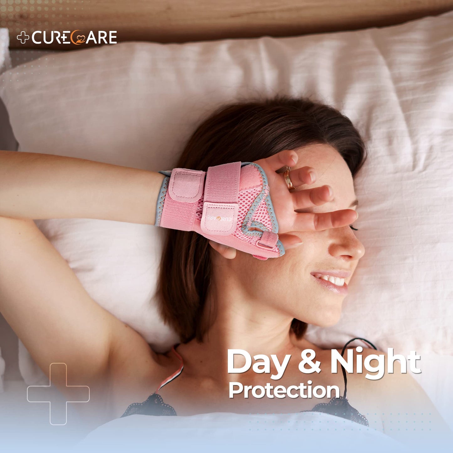 CURECARE Thumb Splint, Reversible Thumb Spica Splint Right& Left Hand, Pink