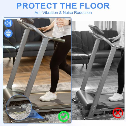 PATIKIL 12 Pcs Treadmill Mat Pads, 4x4x0.6 High Density Foam Anti Vibration Pad Sound Proof Floor Mat Exercise Equipment Mat for Carpet Protect Noise Reduction Home Gym, White