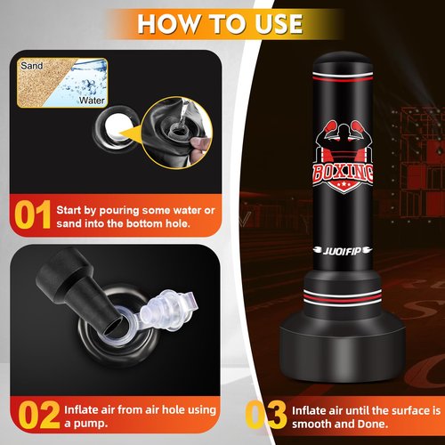 Freestanding Punching Bags for Adults Teens, 70" Freestanding Punching Bag with Stand,Suitable for Kickboxing Martial Arts MMA Dummy Karate Home Gym Training(not Included Pump and Gloves)