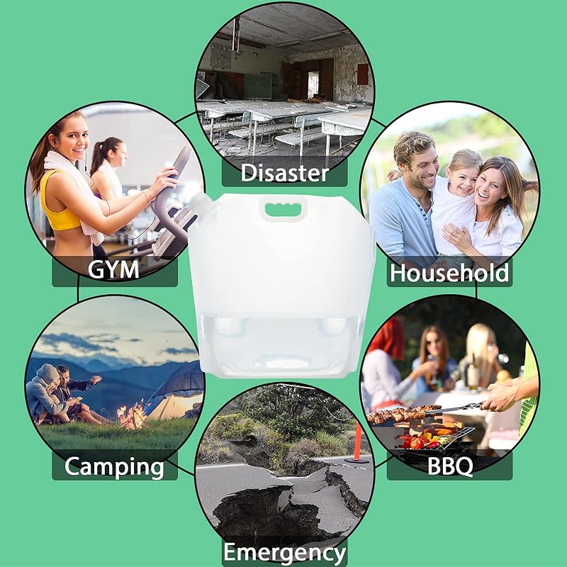 Foldable Water Storage Containers 2.6 Gallon × 8 Pack, BPA-Free Emergency Water Bags