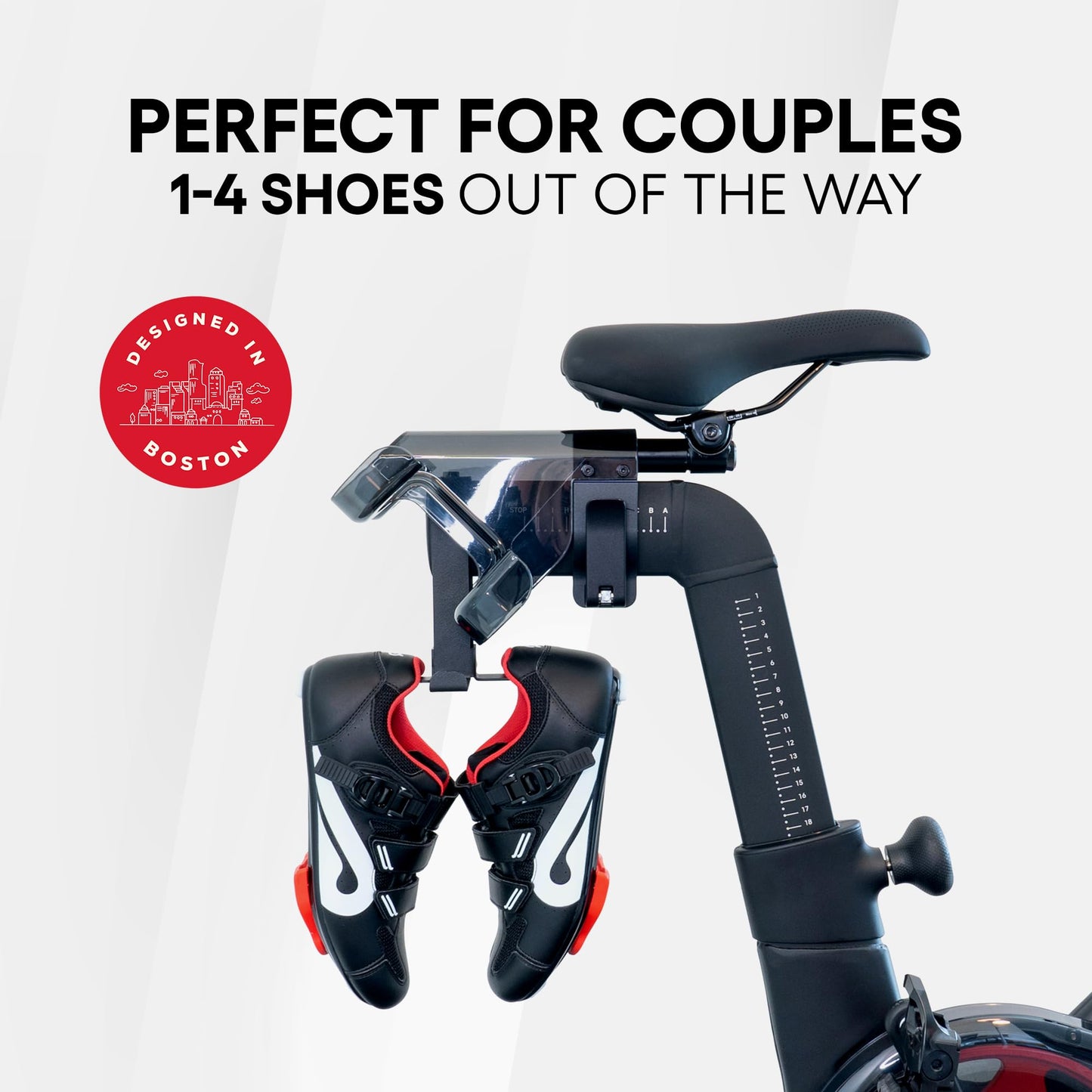 Metal Shoe Hanger for Original Peloton Bike Plus, Holds 2 Pairs of Shoes, Perfect Accessories for Original Peloton Bike+, Shoe Holder for Peloton, Solid Metal Shoe Rack
