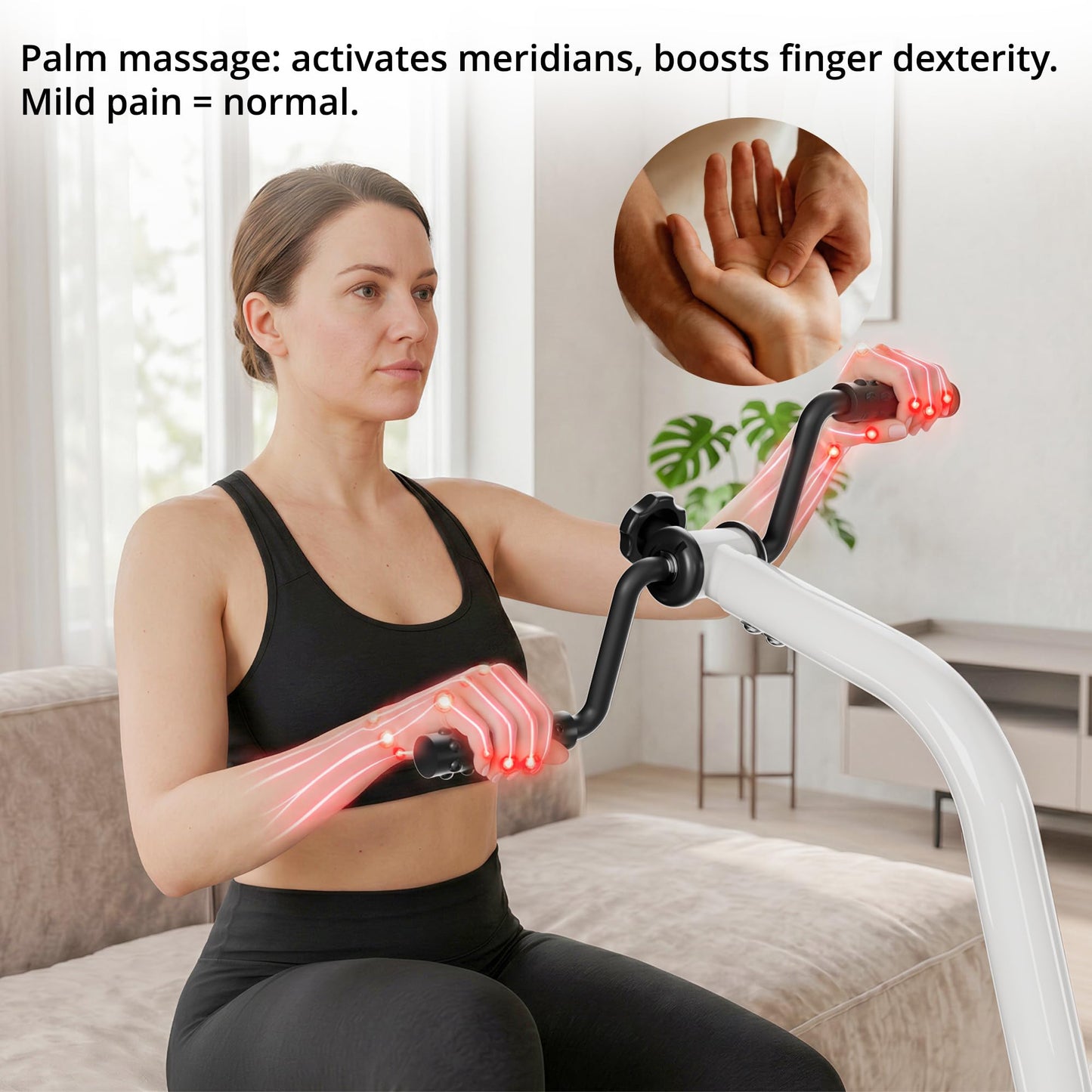 Padel Exerciser Mini Exercise Bike for Leg and Arm Cycling, Warm Up Exercise (Gray)