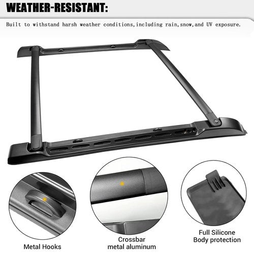 Roof Rack Cross Bars for 2024 2025 Toyota Tacoma Double Cab - Aluminum Roof Rails Crossbar for Cargo Canoe Bike Kayak Snowboard