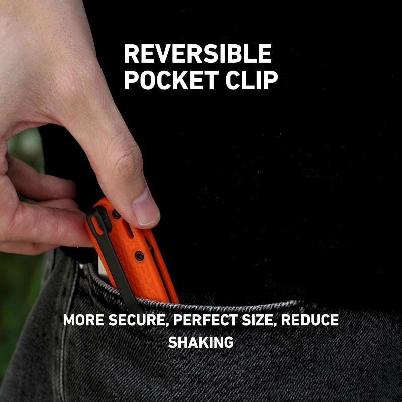 CJRB Pyrite-Light Folding Knife, 3.34" AR-SFII Steel Wharncliffe Blade, FRN Handle - Orange