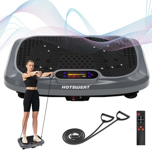 HOTSWEAT Vibration Plate Exercise Machine for Lymphatic Drainage, Power Plate Vibrating Platform, Shaker for Weight Loss, Exercise Board with 120 Levels for Home Gym
