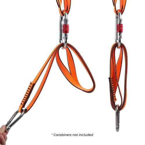VFKENA 18MM Nylon Climbing Sling Runner 23KN CE2008/EN566 Strong Webbing Straps for Rock Climbing,Mountaineering, Rappelling, Swing, Yoga Hammock etc (Grey, 30cm/12inch | Pack of 2)