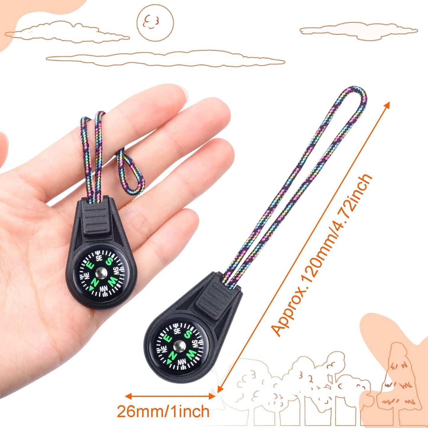 25 Pack Compass for Kids Bulk,Childrens Mini Compasses for Classroom,Boy Scout Compass Party Favor Pocket,Hiking and Survival