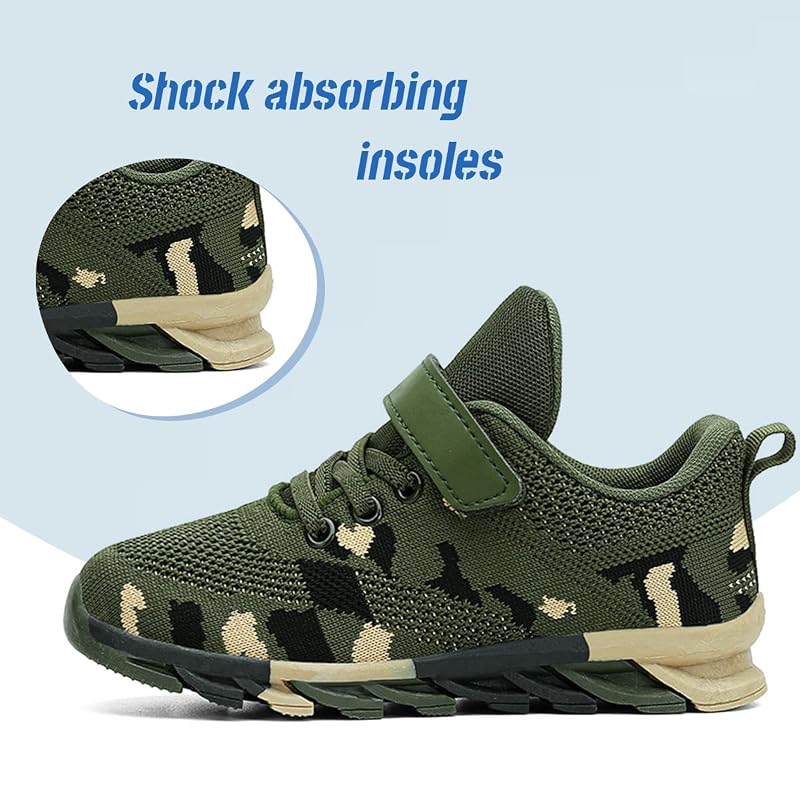 Camouflage Kid Sneakers - Lightweight Breathable Knit Upper, Non-Slip Outsole, CDLHHM Boys Girls Shoes 11 Little Kid