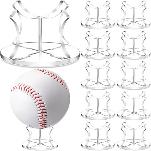 Mudder 12 Pack Acrylic Baseball Display Stand Holder, Sport Ball Display Rack, Sturdy Transparent Design, Easy to Assemble for Golf Ball, Tennis Ball, Softball, Suitable for Home Office Display