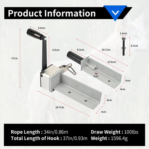 SPG Archery Draw Board for Compound Bow - Hand Crank Compound Bow Draw Board with Tow Rope 100lbs Pulling Capacity Professional Bow Maintenance Tool Fits Most Bow Press