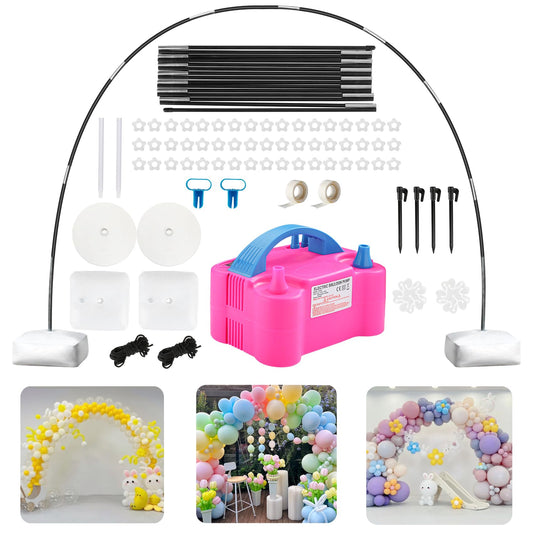 Acclsoop Balloon Arch Kit with Balloon Pump Electric, Improved Balloon Arch Stand with Base for Floor Gender Reveal Wedding Birthday Graduations Party Decorations