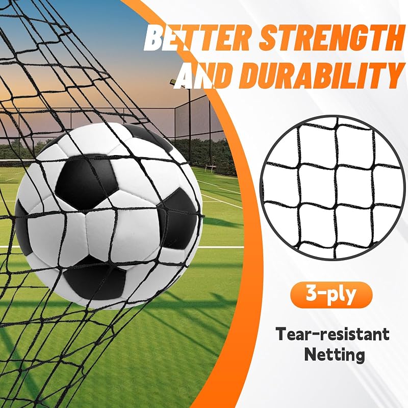 Bearwill Fluorescent Green 4x3ft Kids Soccer Goal Set of 2 – Foldable Backyard Goals