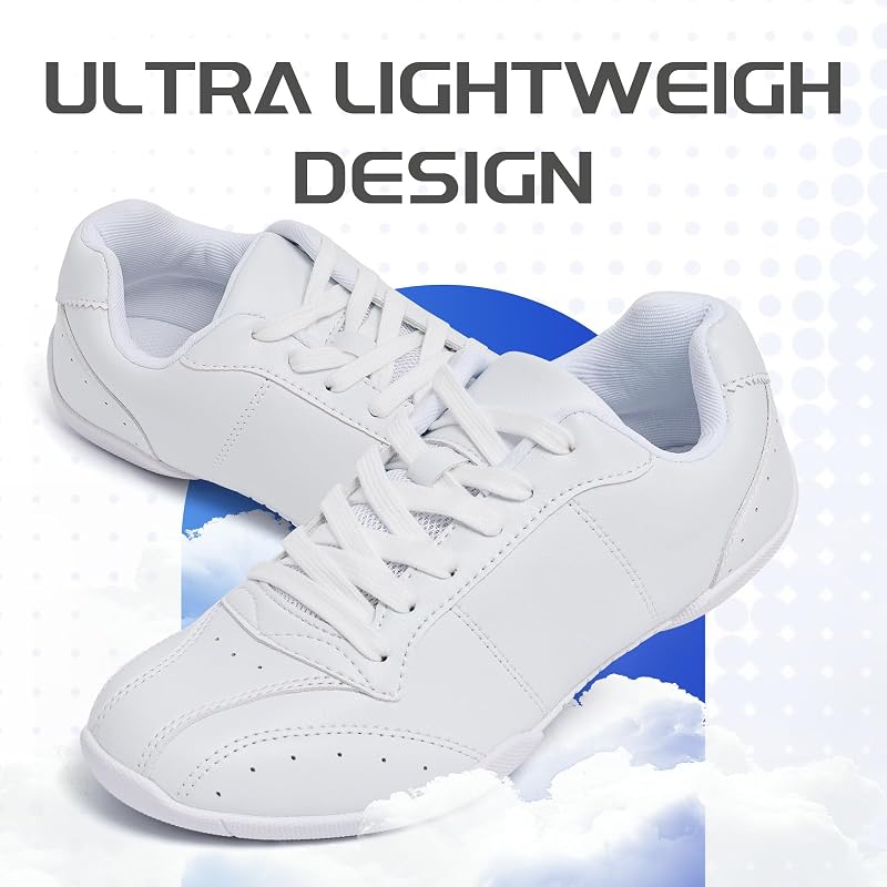ZVC Cheer Shoes for Women & Girls White Cheer Sneakers - Variation White-Adult+9