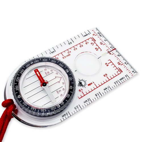 Sun Company ProMap Compass - Ultra Lightweight Baseplate Map Compass with Declination Scale - Accurate Orienteering Base Plate Compass for Hiking, Backpacking, Camping, and Survival Navigation