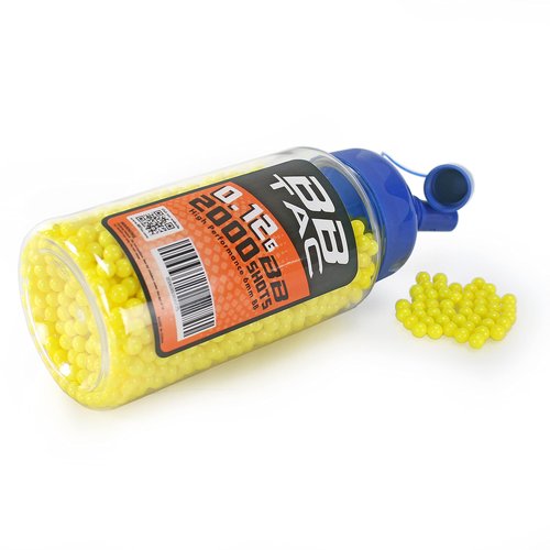 BBTac Airsoft BB 6mm Polished 2000 Round Bottle - Yellow